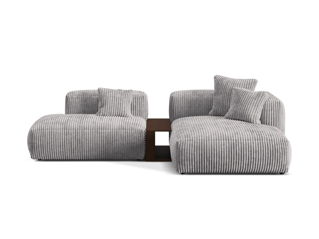 Coltar modular dreapta 2 locuri, Martina-212, Micadoni Home, 285x176x75 cm, velur, gri deschis Colțare
